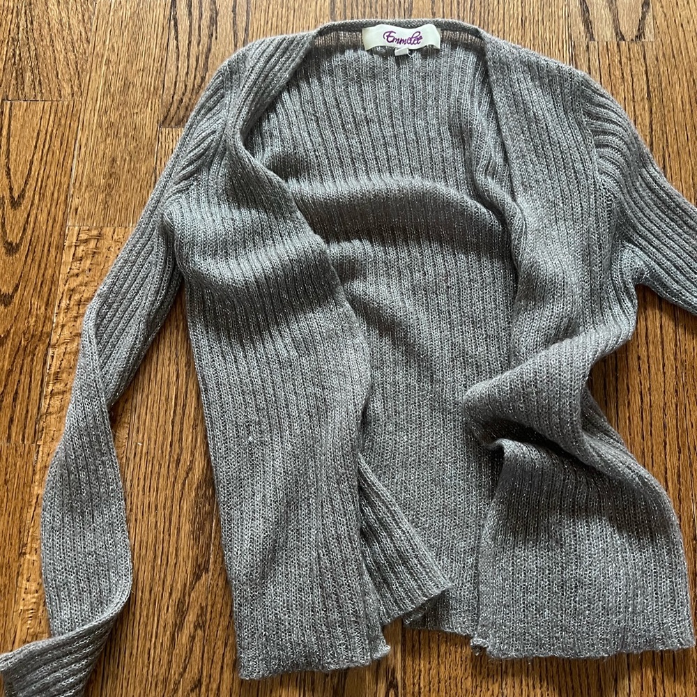 Emmelee silver threaded grey thin cardigan